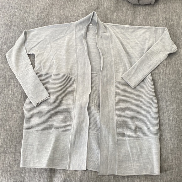 Lululemon merino wool cardigan sweater in light heather blue. Size small. - Picture 2 of 5